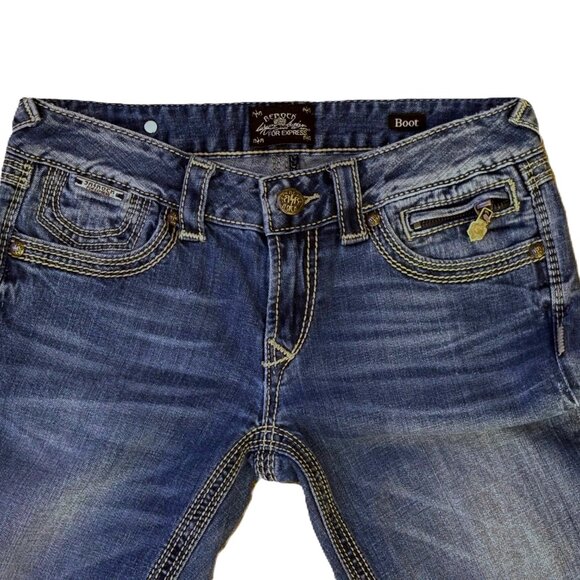 ReRock for Express. Exclusive Brand Denim. Boot Cut. Hardly Worn. - Picture 3 of 5